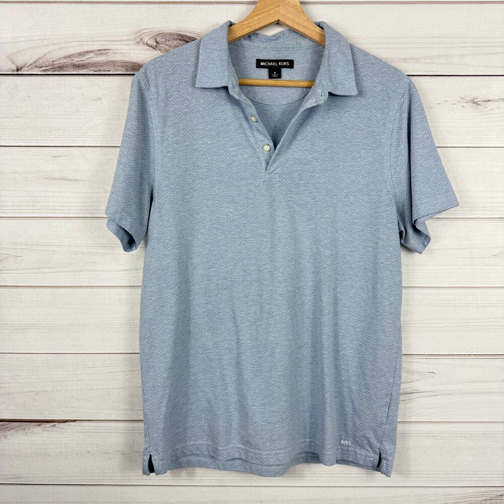 Men's Michael Kors Blue Short Sleeve Soft Cotton Blend Size Medium